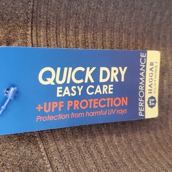 Haggar  NWT LS brown Heather quick dry easy care top size large 100% polyester - Picture 4 of 8